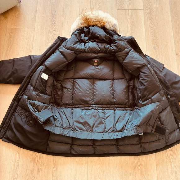 Canada Goose Heli Arctic Black Parka with Fur Trim M medium vintage - Picture 6 of 7